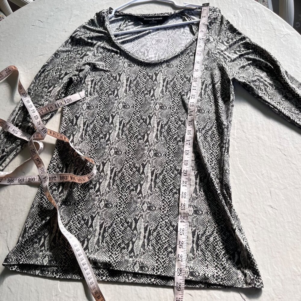 Norma Kamali Grey Python Snake Scale Print Long S… - image 6